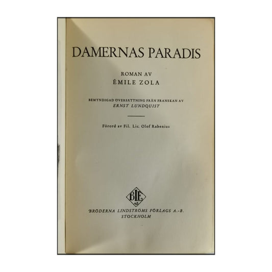 Émile Zola: Damernas Paradis