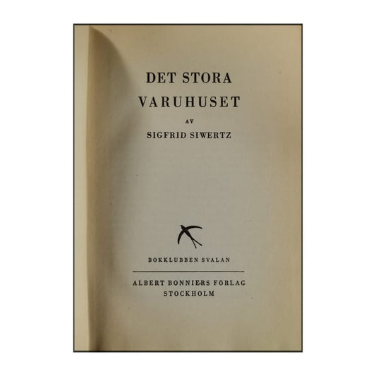 Sigfrid Siwertz: Det Stora Varuhuset