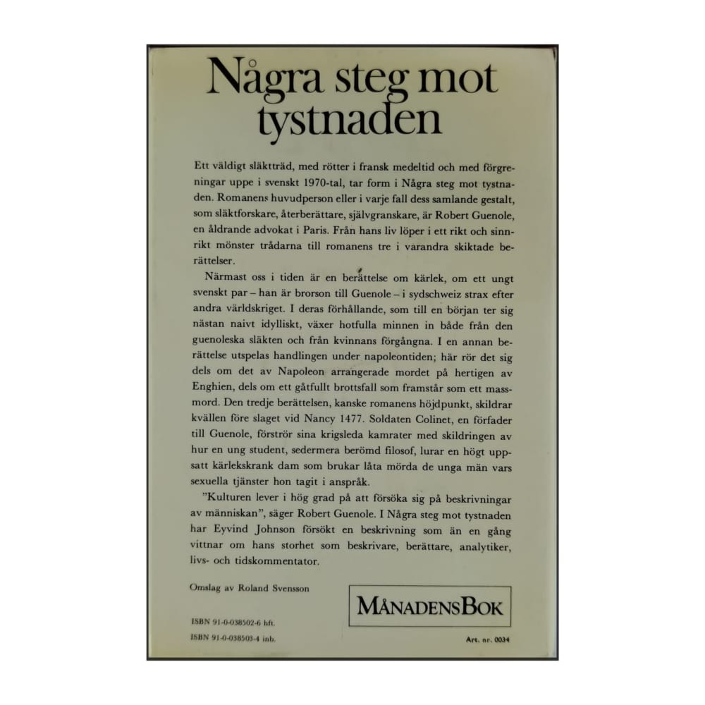 Eyvind Johnson: Några Steg Mot Tystnaden