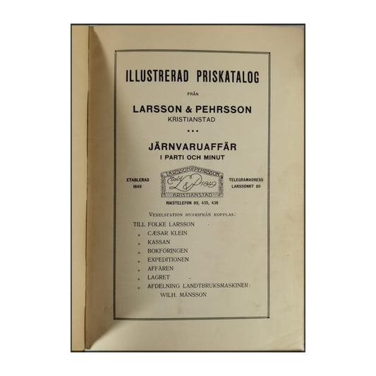Larsson & Pehrsson: Illustrerad Priskatalog