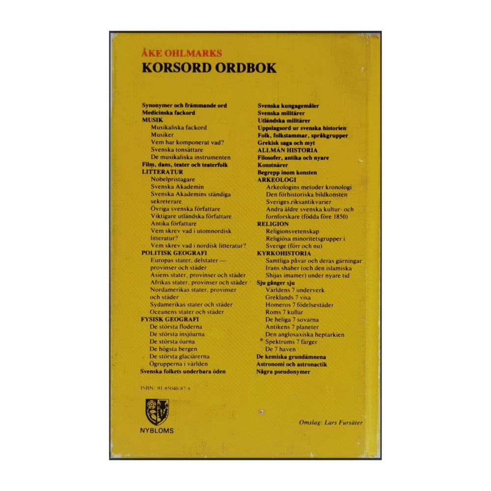 Åke Ohlmarks: Korsord Ordbok