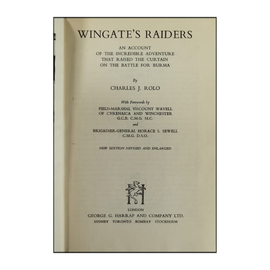 Charles J. Rolo: Wingate'S Raiders