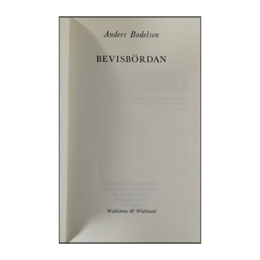 Anders Bodelsen: Bevisbördan