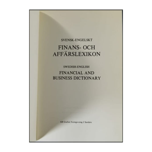 Svensk-Engelskt Finans- Och Affärslexikon | Financial And Business Dictionary