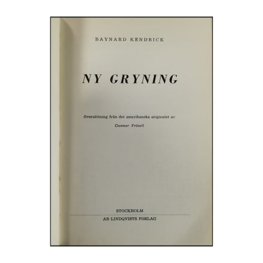 Baynard Kendrick: Ny Gryning