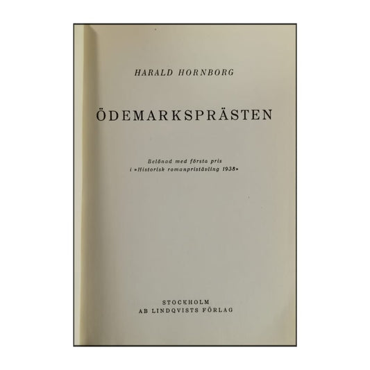 Harald Hornborg: Ödemarksprästen