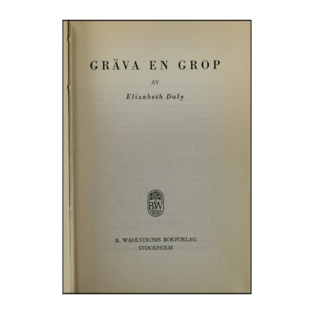 Elizabeth Daly: Gräva En Grop