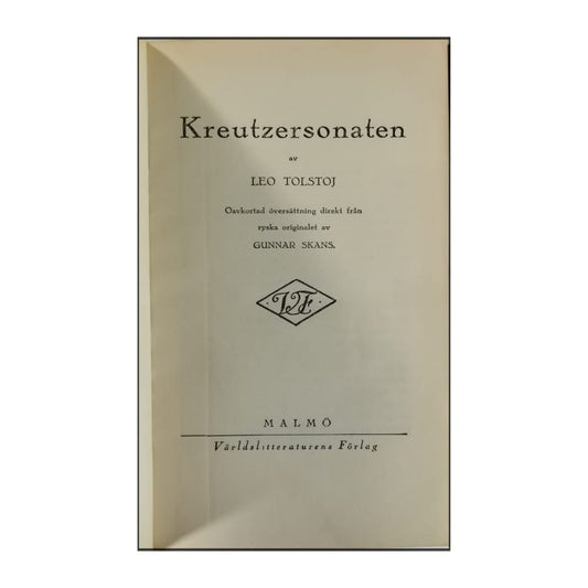 Leo Tolstoy: Kreutzersonaten
