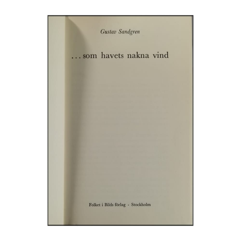 Gustav Sandgren: Som Havets Nakna Vind