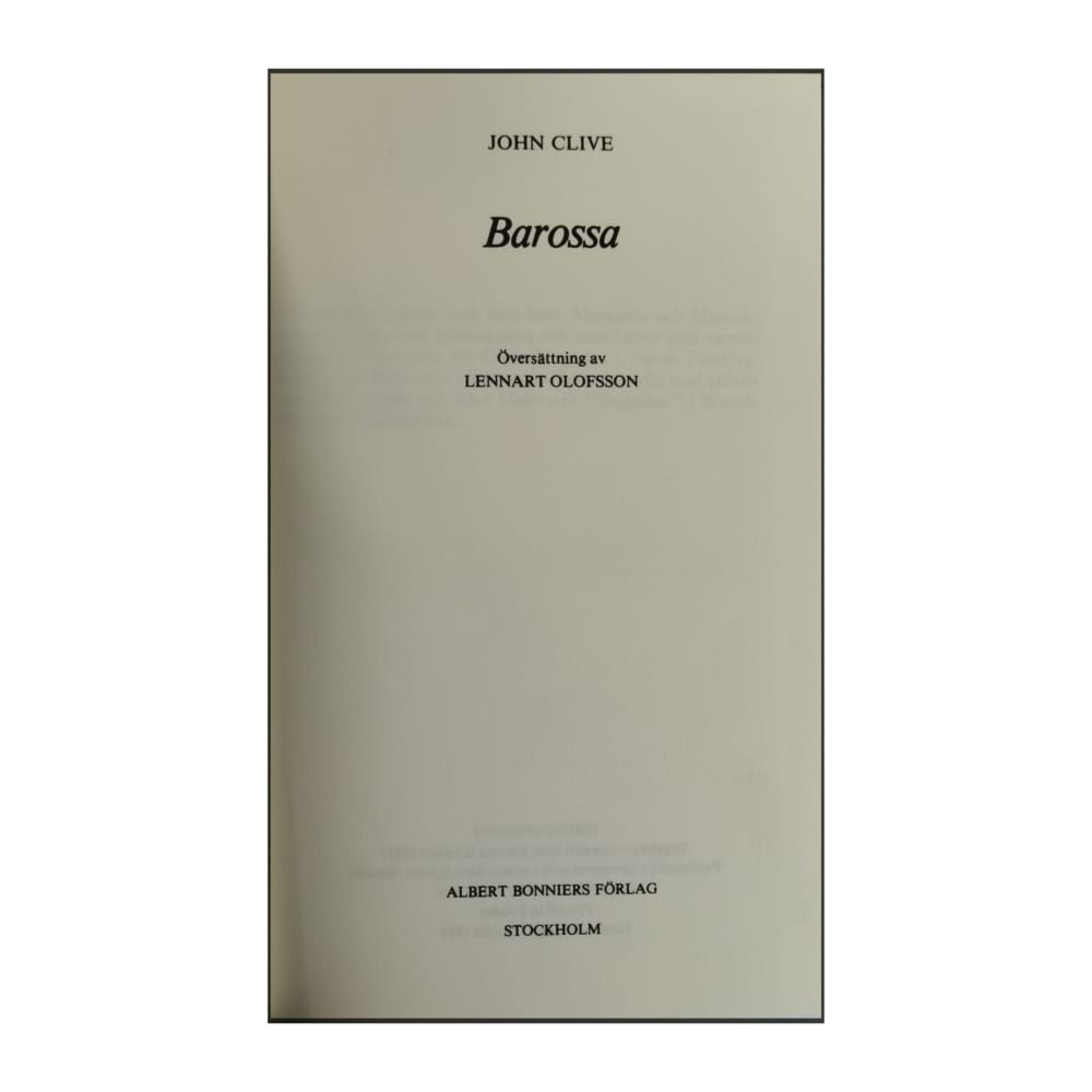 John Clive: Barossa