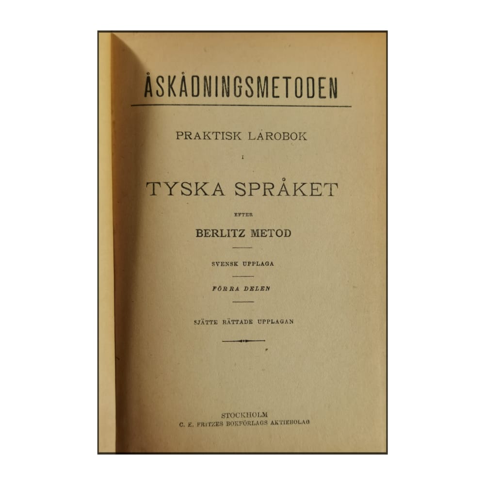 Åskådningsmetoden Praktisk Lärobok I Tyska Språket Efter Berlitz' Metod