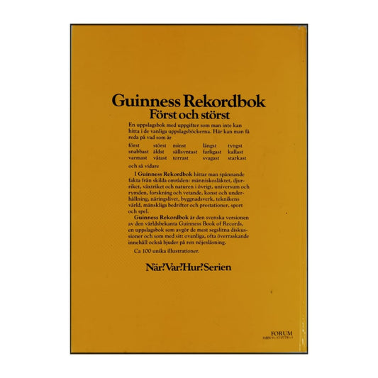 Guinness Rekordbok: Först Och Störst