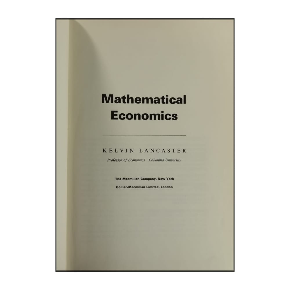 Kelvin Lancaster: Mathematical Economics