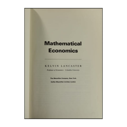 Kelvin Lancaster: Mathematical Economics