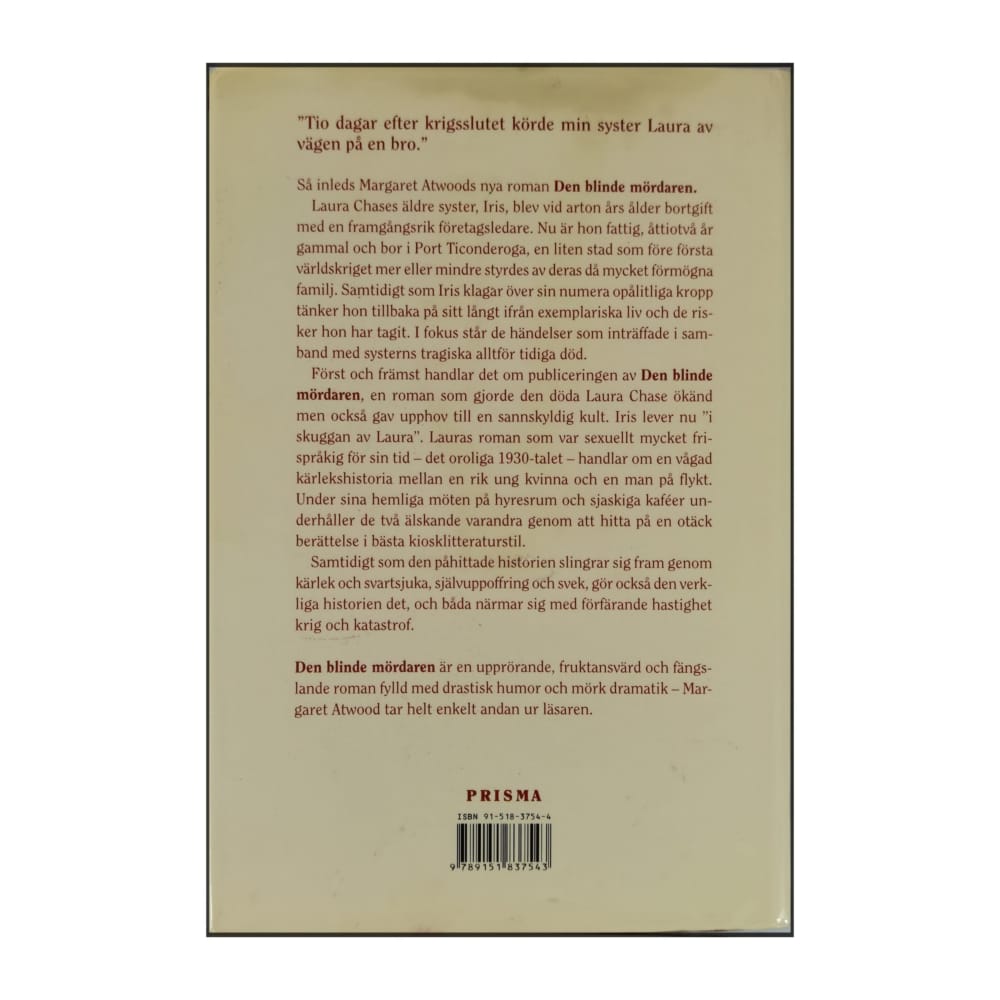 Margaret Atwood: Den Blinde Mördaren