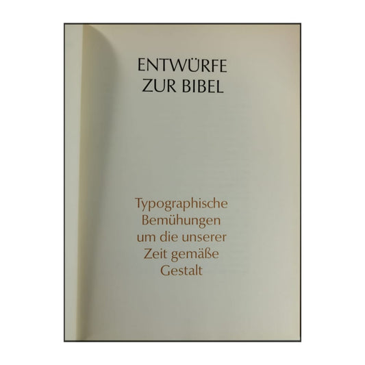 Entwürfe Zur Bibel