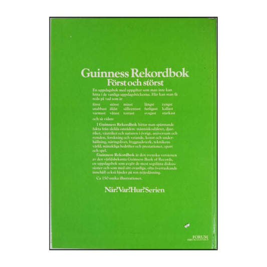 Guinness Rekorbok: Först Och Störst