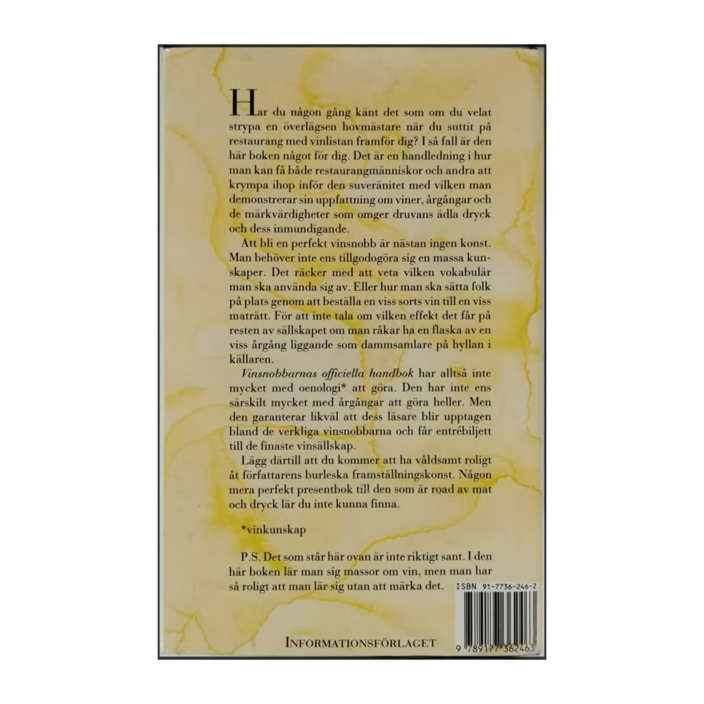 Leonard S. Bernstein: Vinsnobbarnas Officiella Handbok