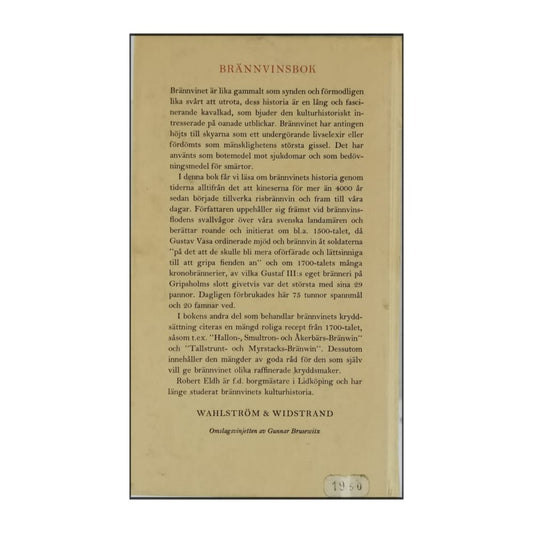 Robert Eldh: Brännvinsbok