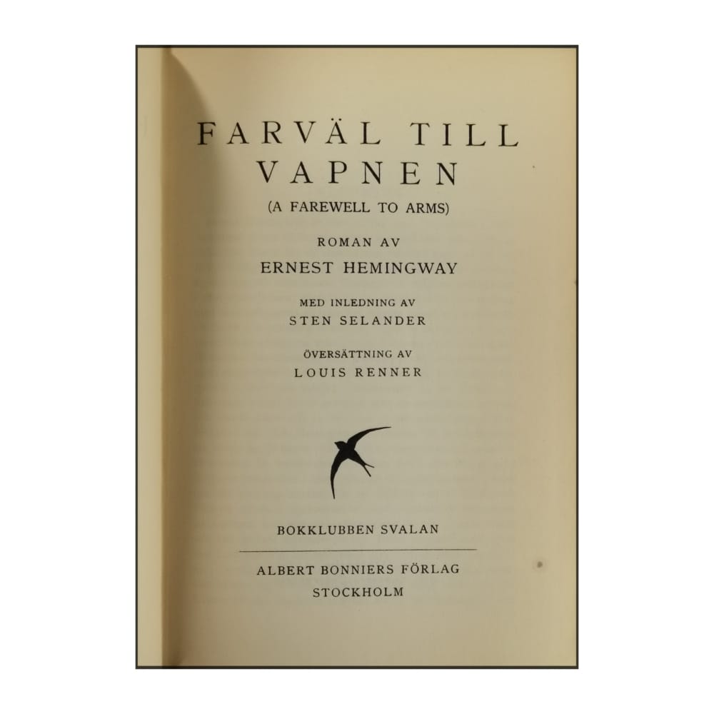 Ernest Hemingway: Farväl Till Vapnen