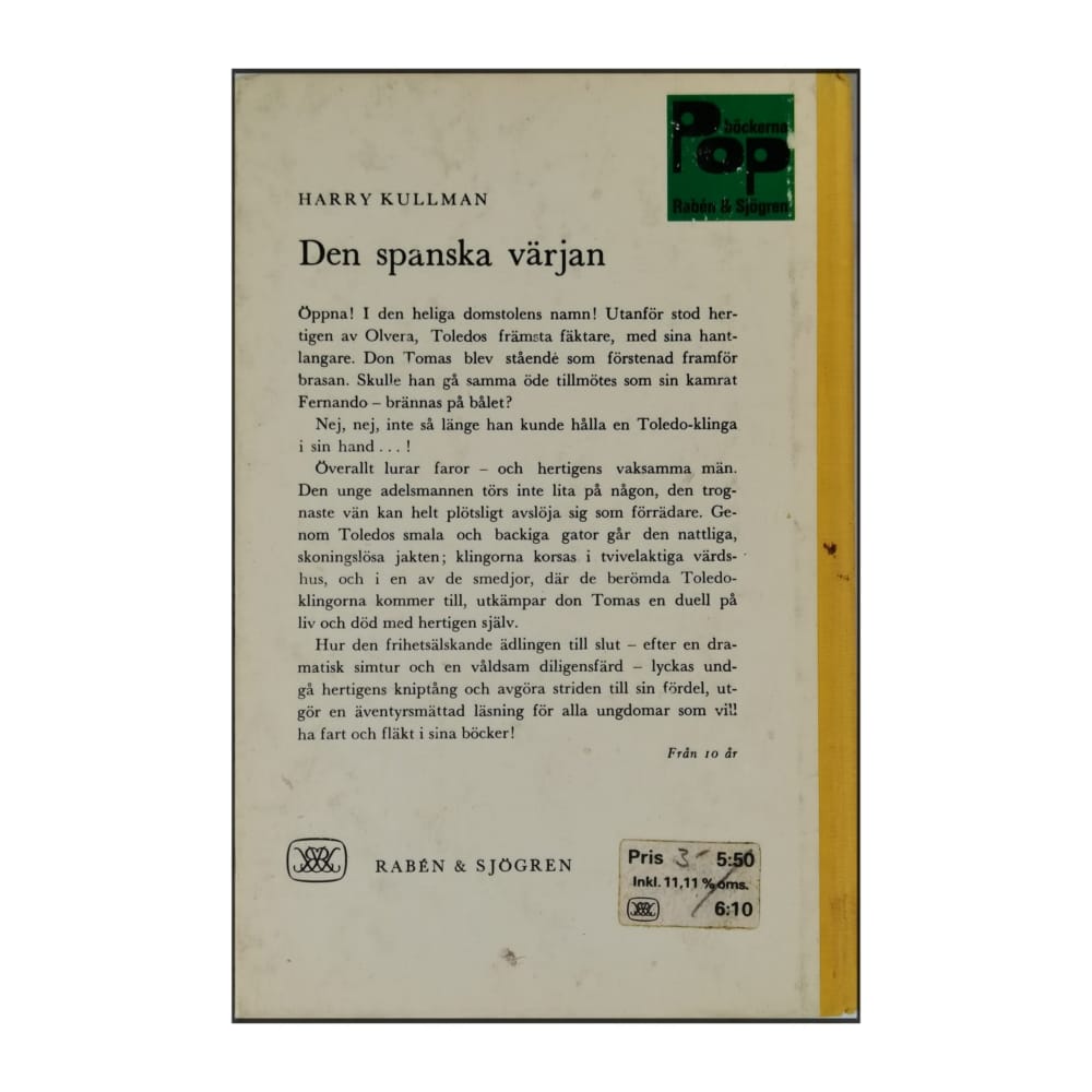 Harry Kullman: Den Spanska Värjan