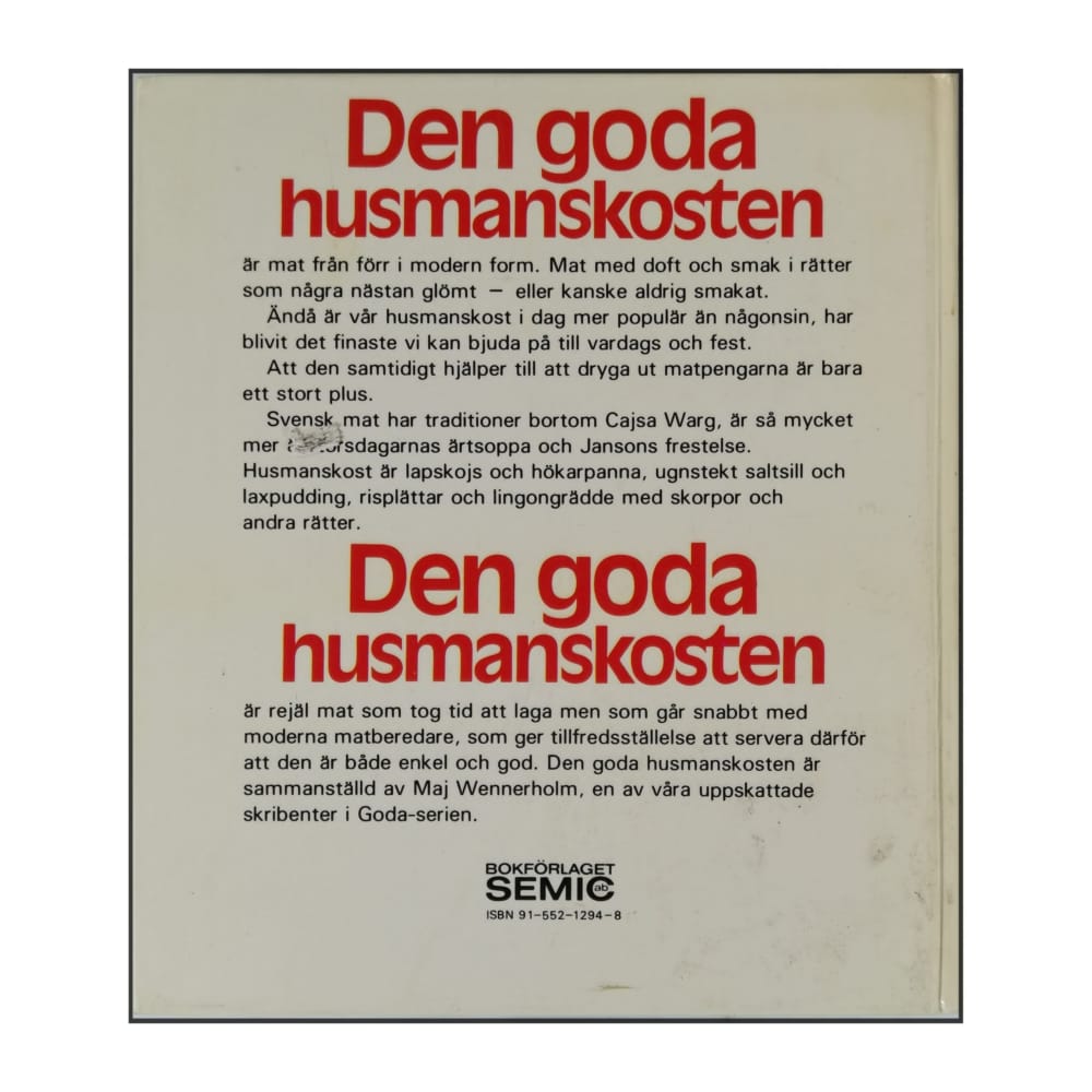 Maj Wennerholm: Den Goda Husmanskosten