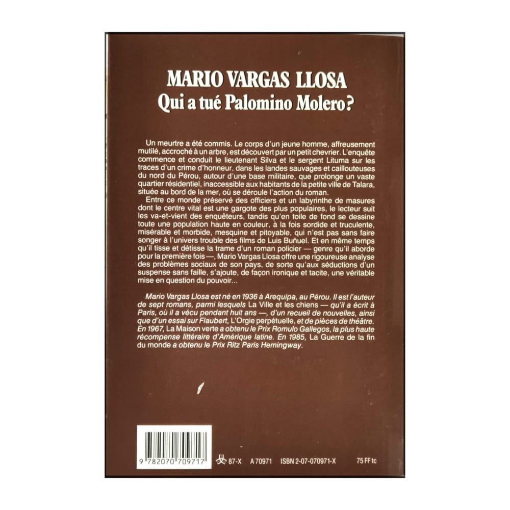 Mario Vargas Llosa: Qui A Tué Palomino Molero