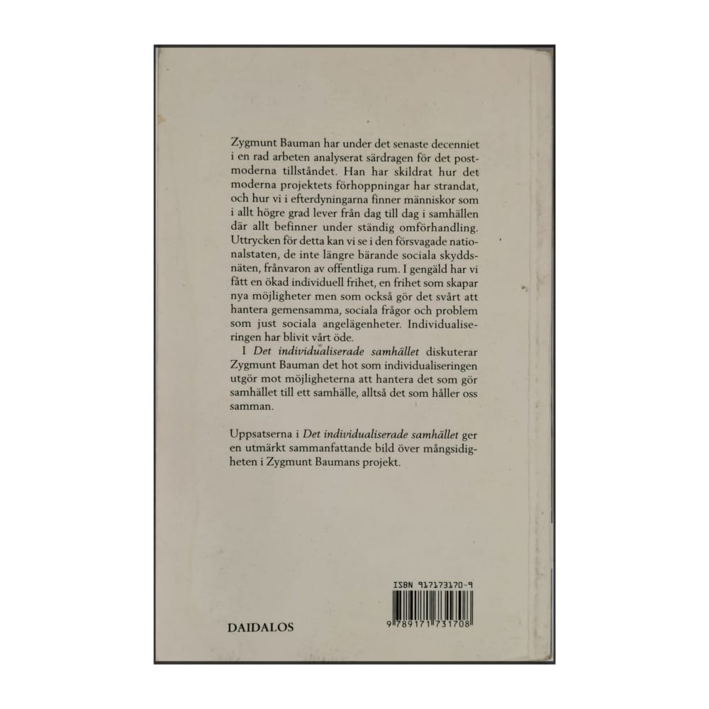Zygmunt Bauman: Det Individualiserade Samhället
