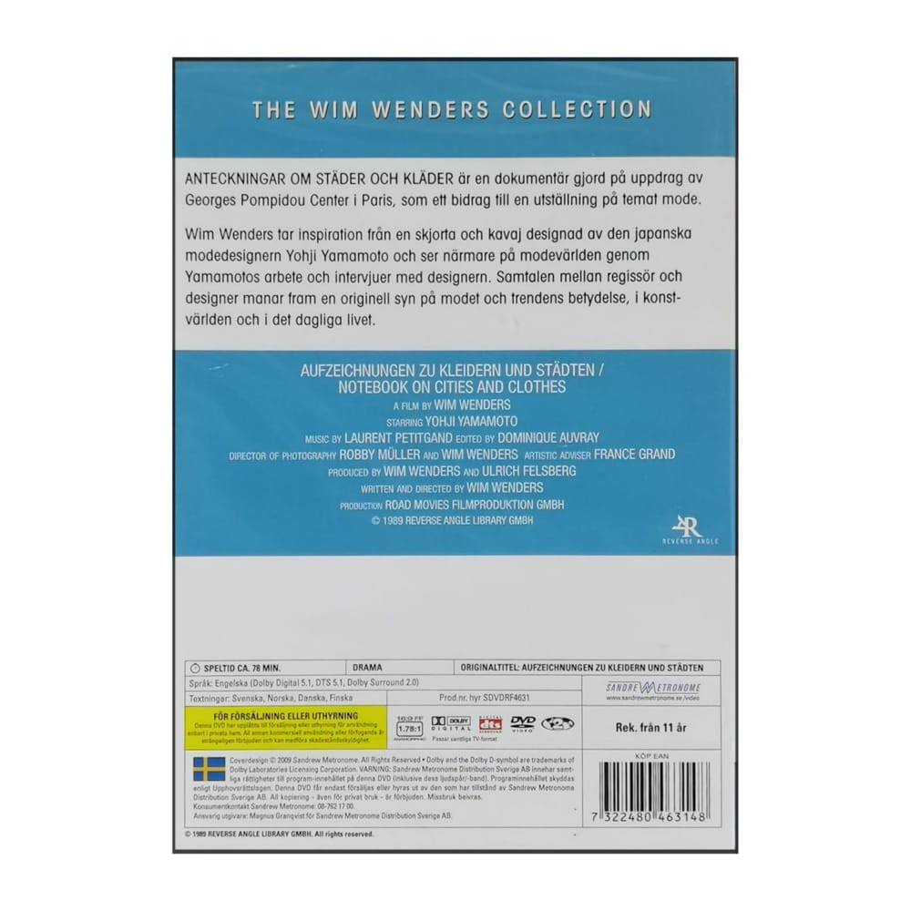 Wim Wenders: Anteckningar Om Kläder Och Städer