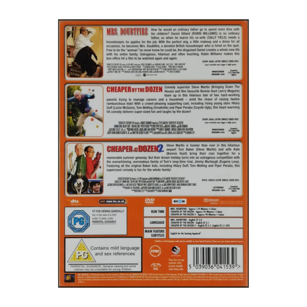 Mrs. Doubtfire + Cheaper By The Dozen 1-2