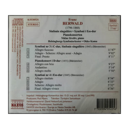Franz Berwald: Sinfonie Singulière - Symfoni I Ess-Dur - Pianokonserten.