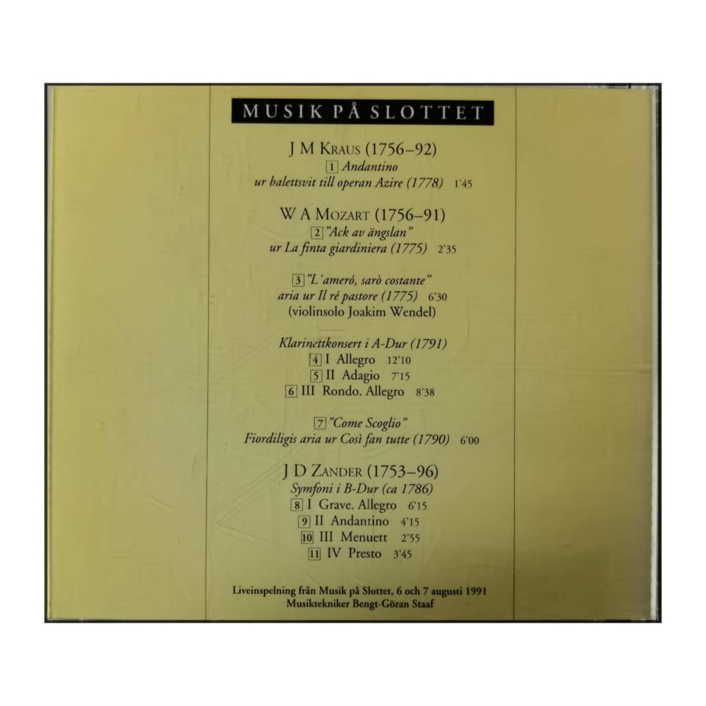 Musik På Slottet: Mozart - Kraus - Zander