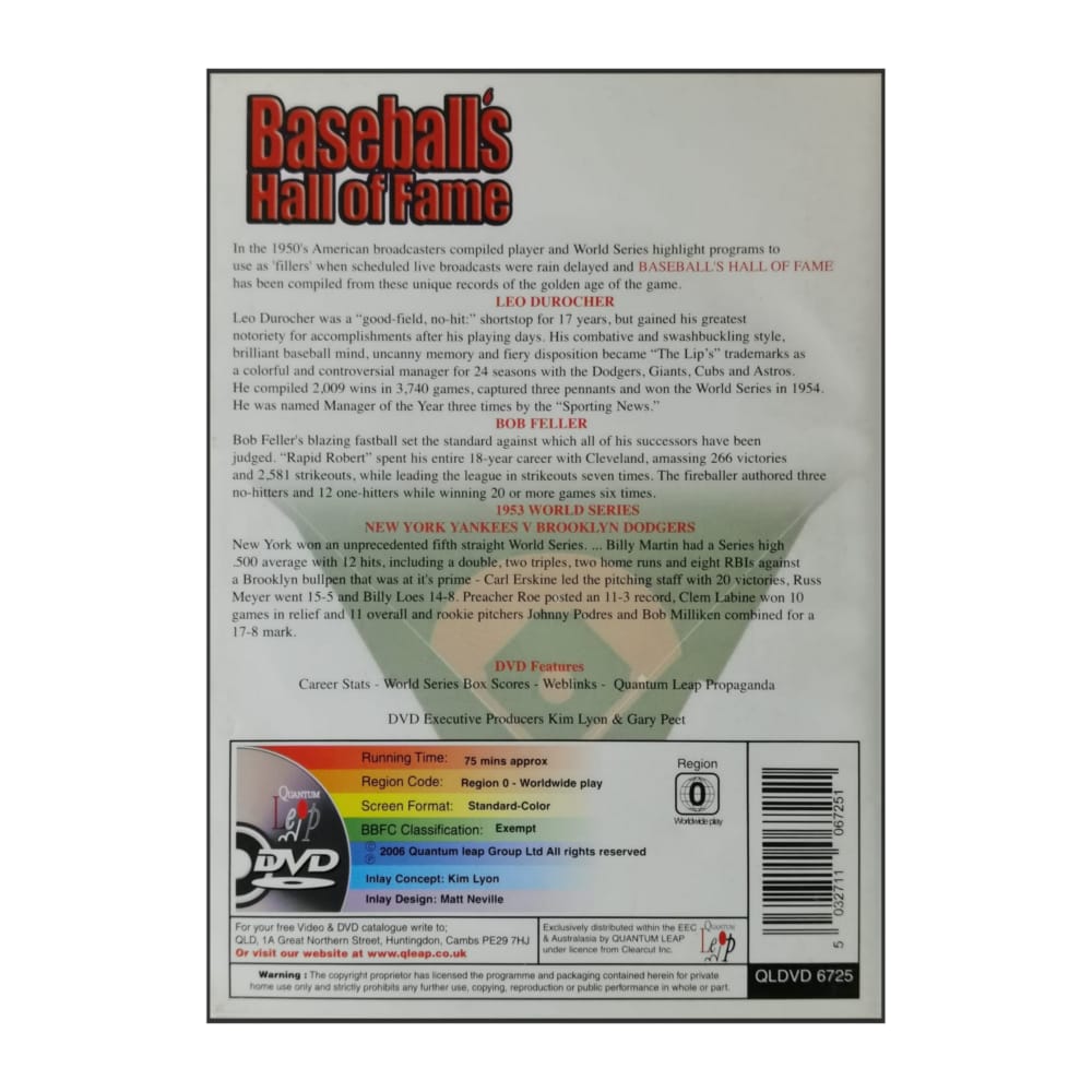 Baseball'S Hall Of Fame: Leo Durocher - Bob Feller - 1953 World Series