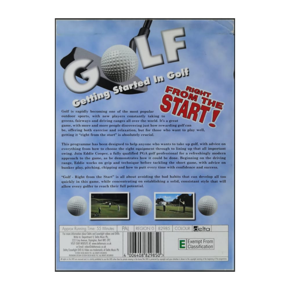 Right From The Start! Getting Started In Golf