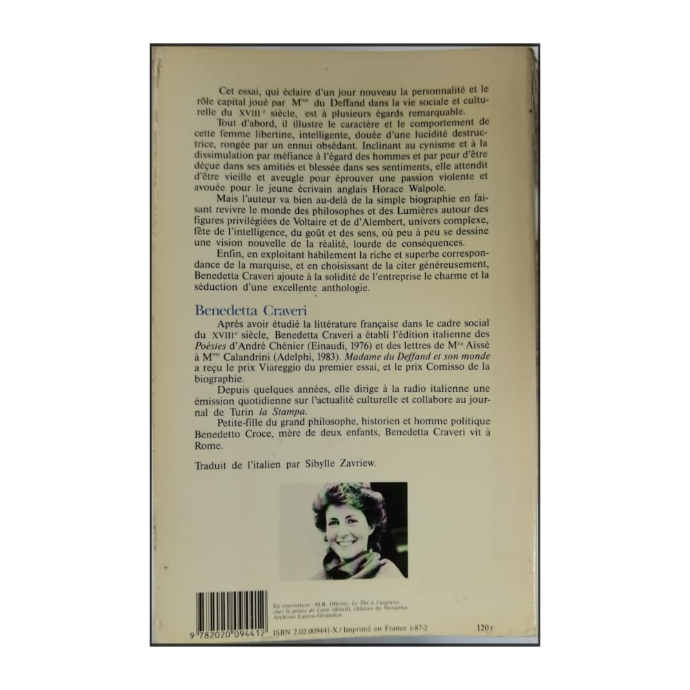 Benedetta Craveri: Madame Du Deffand Et Son Monde