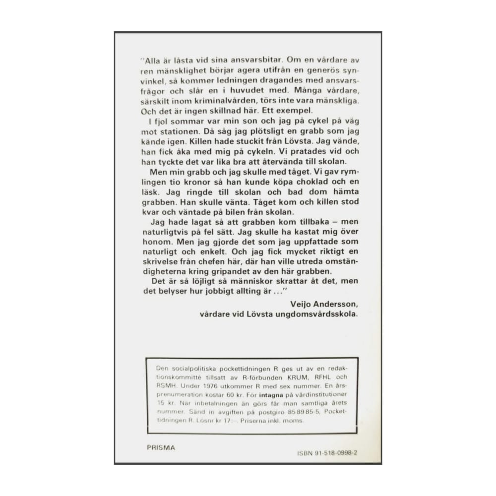 Pockettidningen R 1976 Nr 2 Nyckelrollen