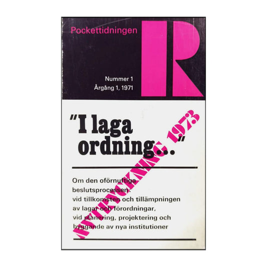 Pockettidningen R 1971 Nr 1 I Laga Ordning