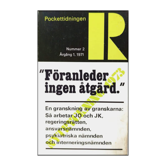 Pockettidningen R 1971 Nr 2 Föranleder Ingen Åtgärd