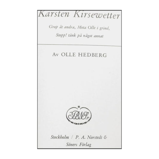 Olle Hedberg: Karsten Kirsewetter