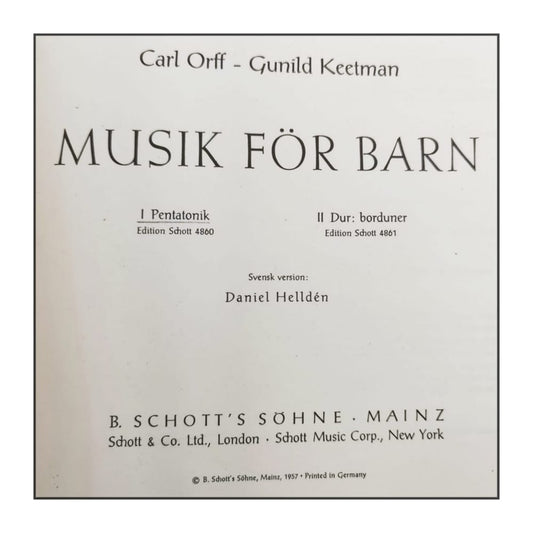 Carl Orff & Gunild Keetman: Musik För Barn