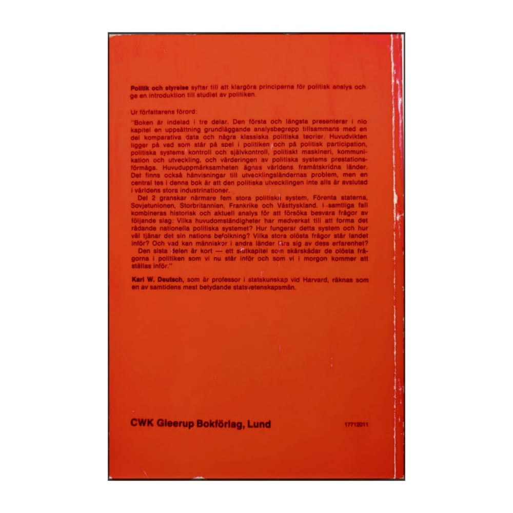 Karl W. Deutsch: Politik Och Styrelse