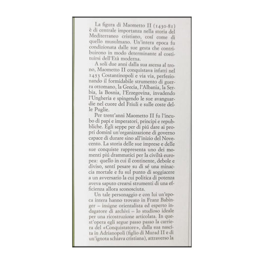 Franz Babinger: Maometto Il Conquistatore