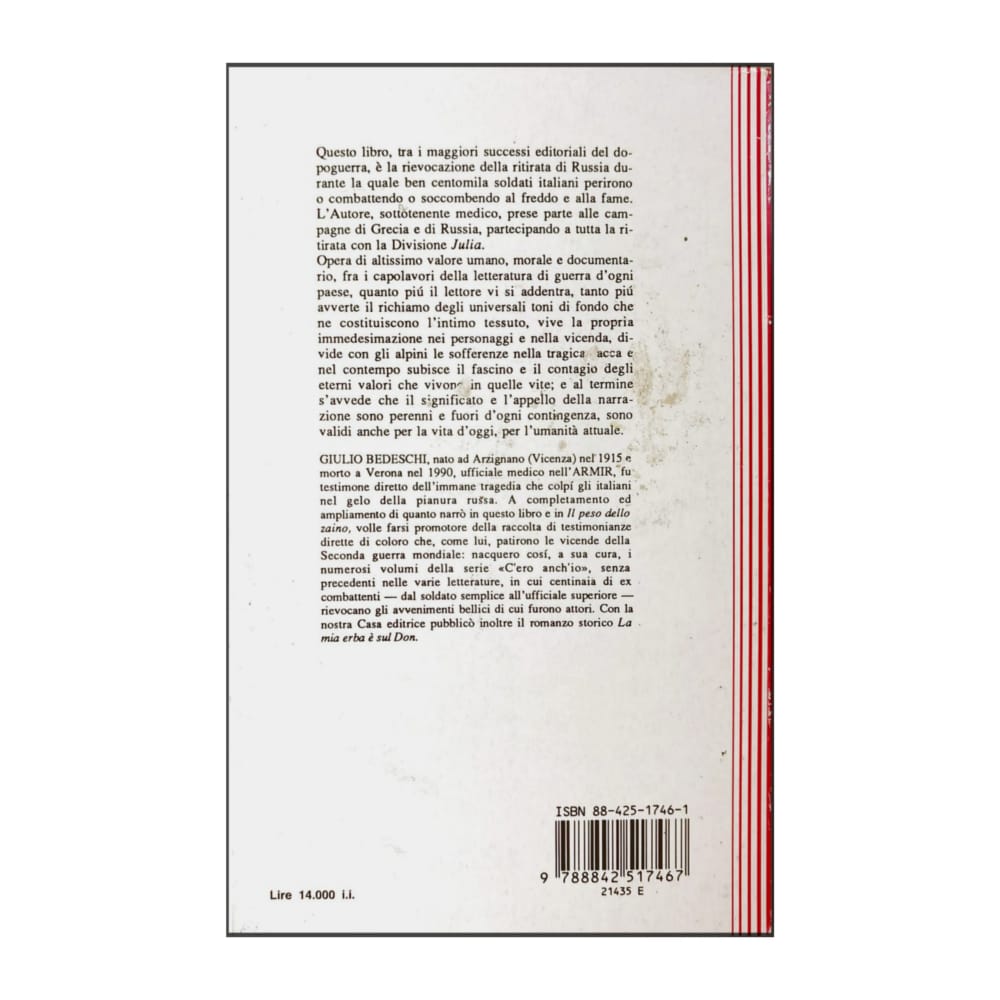 Giulio Bedeschi: Centomila Gavette Di Ghiaccio