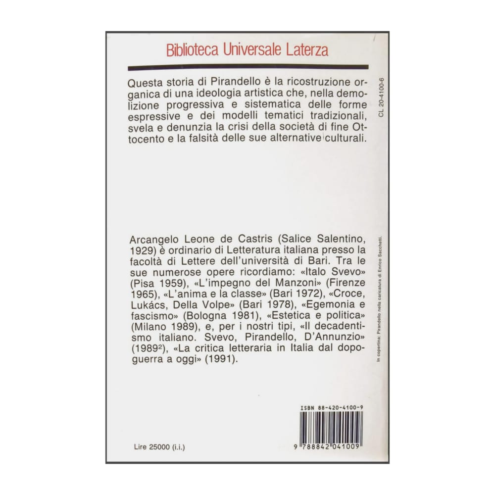 Arcangelo Leone De Castris: Storia Di Pirandello