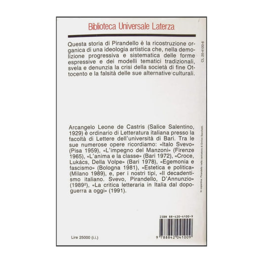 Arcangelo Leone De Castris: Storia Di Pirandello