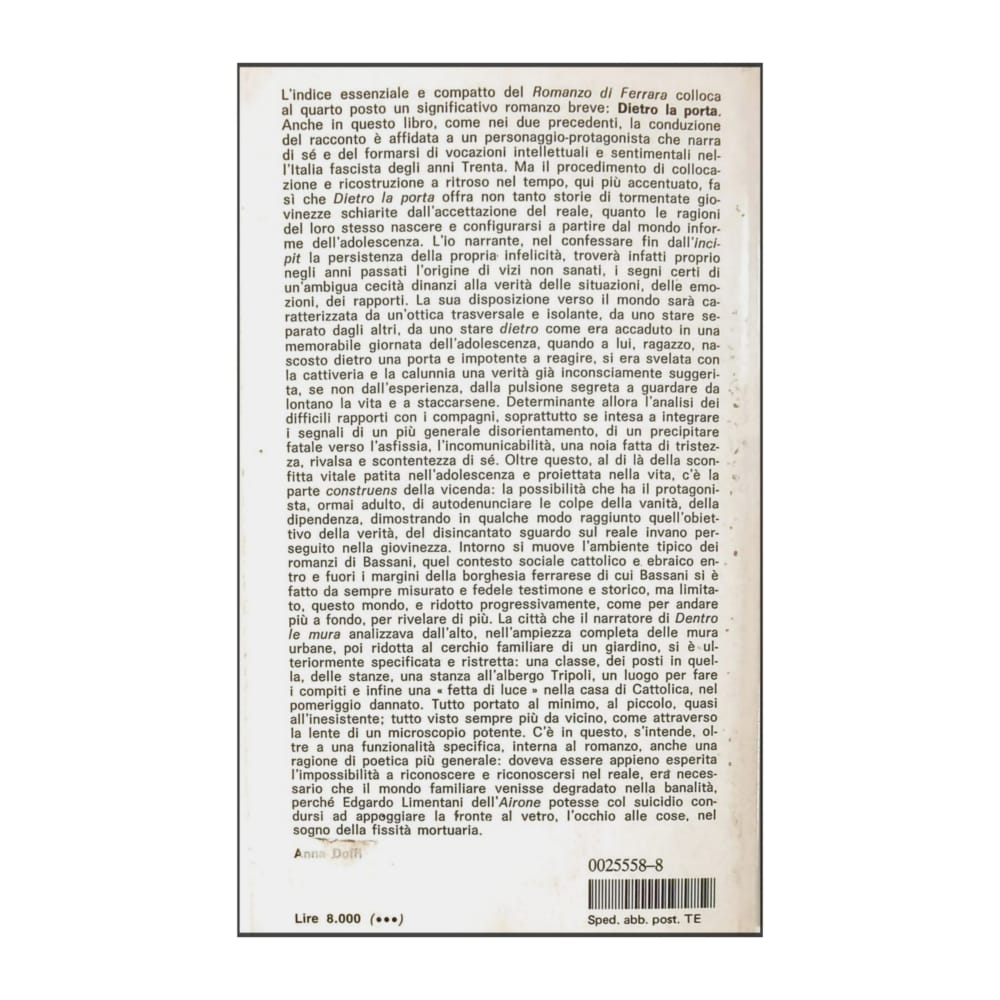 Giorgio Bassani: Dietro La Porta