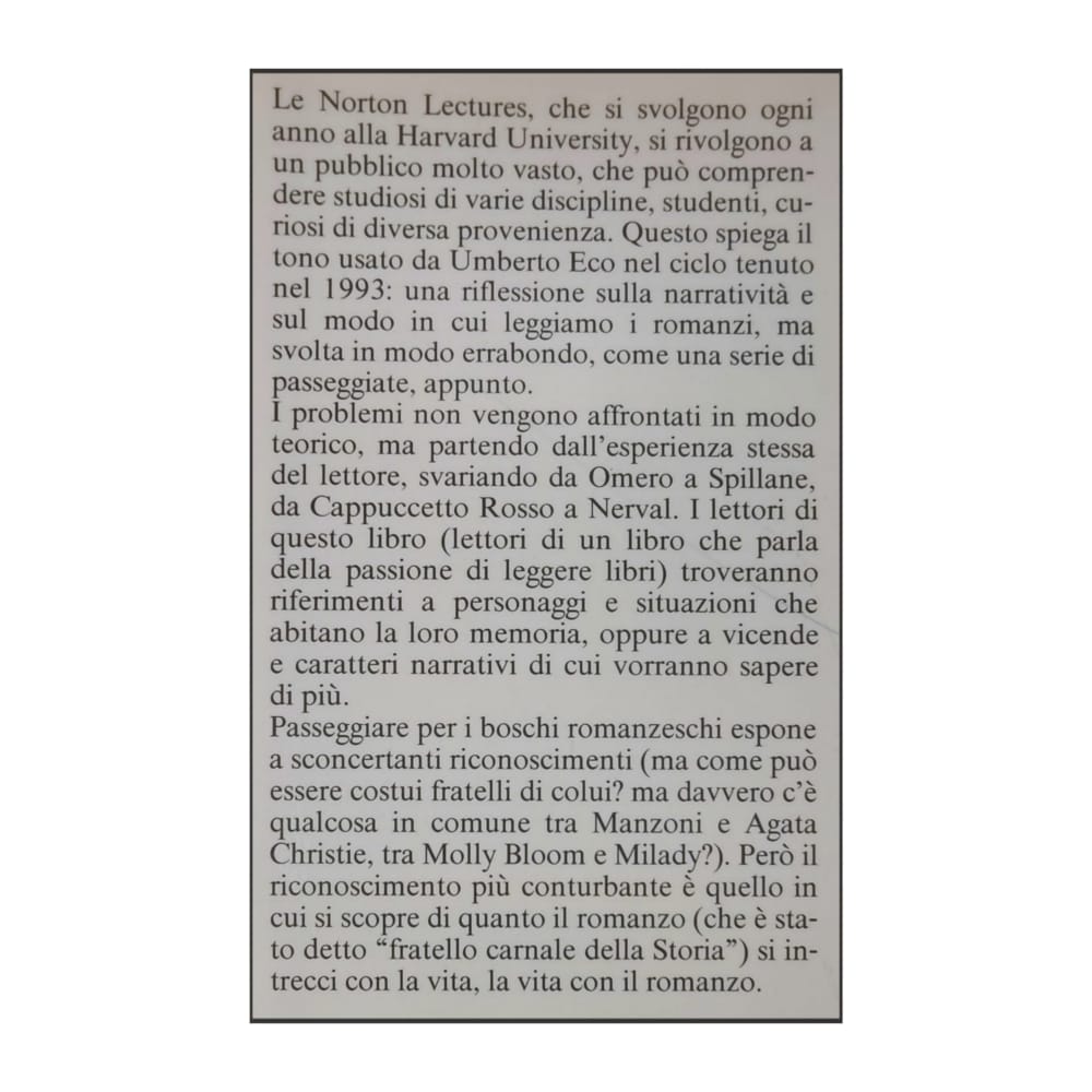 Umberto Eco: Sei Passeggiate Nei Boschi Narrativ
