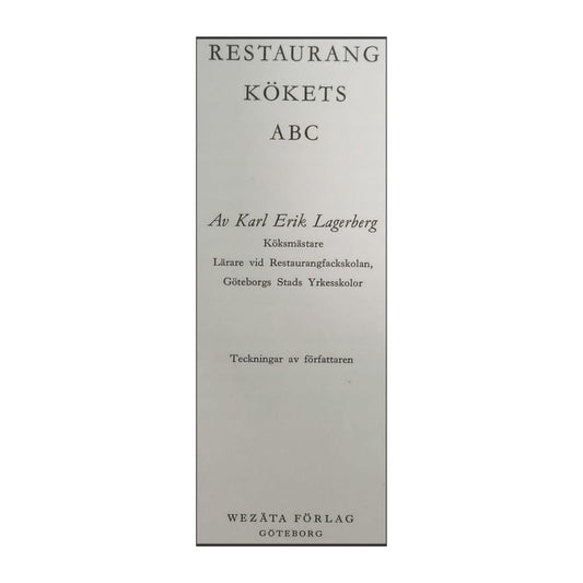 Karl Erik Lagerberg: Restaurangkökets Abc