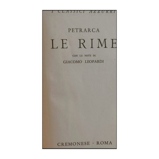 Francesco Petrarca: Le Rime