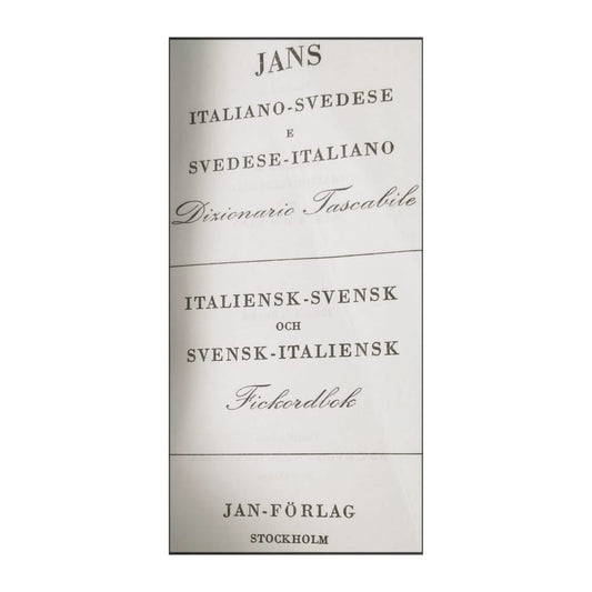 Jans Italiano-Svedese: Svedese-Italiano